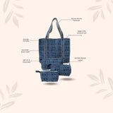 Tote Bag with set of 3 Pouches