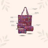 Tote Bag with set of 3 Pouches