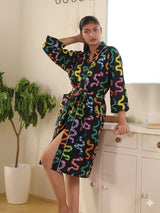 Cotton Kimono Handblock Printed Unisex Bathrobe - Free Size