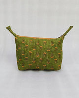 Quilted Block Printed Hobo Pouch with Zip closure and Snap Button