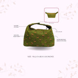 Quilted Block Printed Hobo Pouch with Zip closure and Snap Button