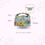 Quilted Block Printed Hobo Pouch with Zip closure and Snap Button