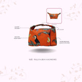 Quilted Block Printed Hobo Pouch with Zip closure and Snap Button