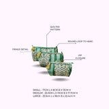 Set of 3 cosmetic bag/pouches with waterproof lining
