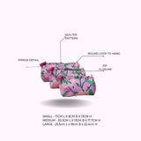Set of 3 cosmetic bag/pouches with waterproof lining