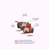 Set of 3 cosmetic bag/pouches with waterproof lining