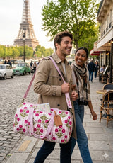 Block Printed Quilted Duffle Bag with Concealed Zip