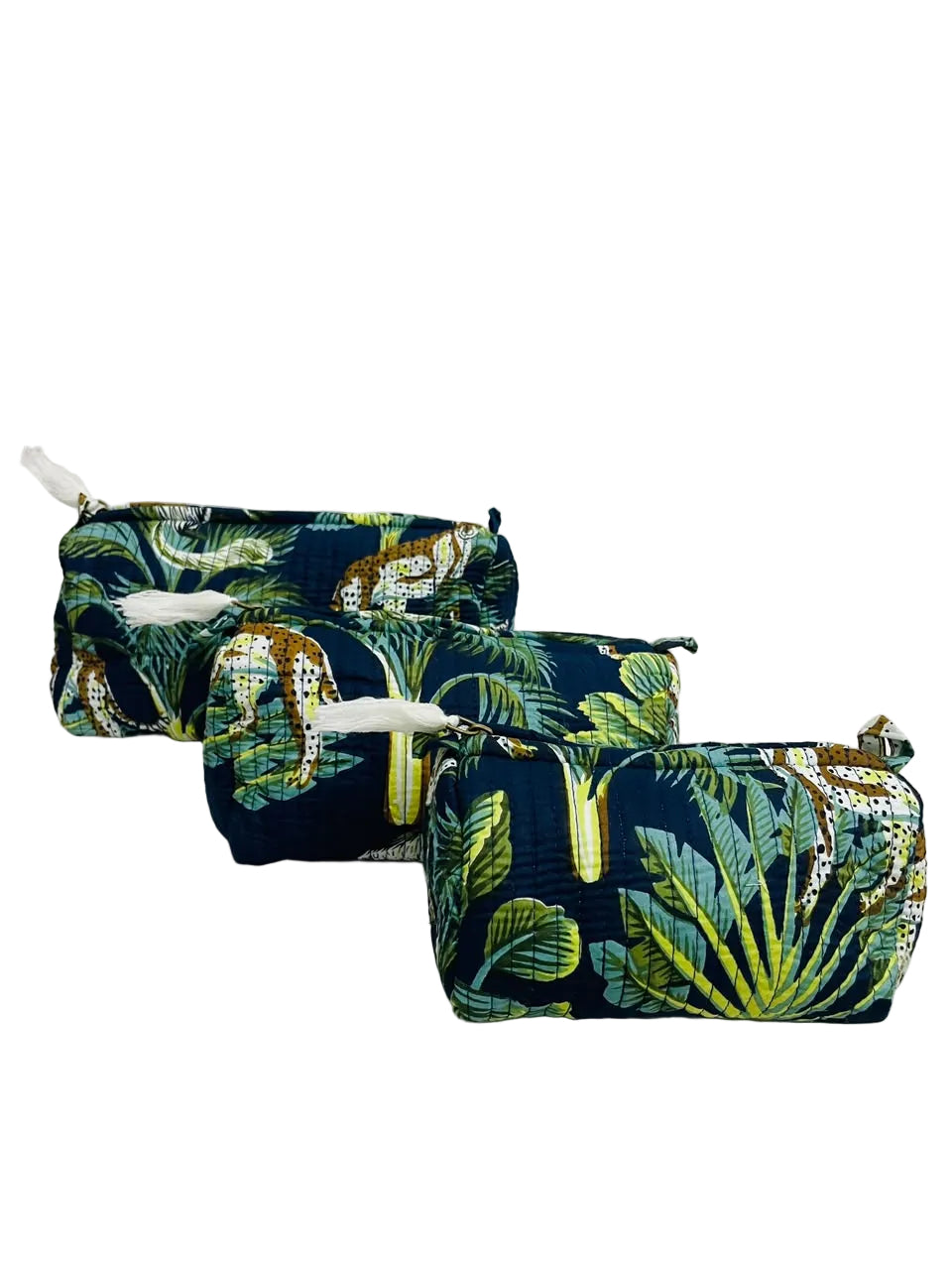 Set of 3 cosmetic bag/pouches with waterproof lining