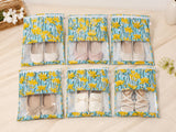 Handblock Printed Cotton Multi-Purpose Storage Pouch with Clear Window- Shoe & Clothing Organizer Bag- Set of 3/6