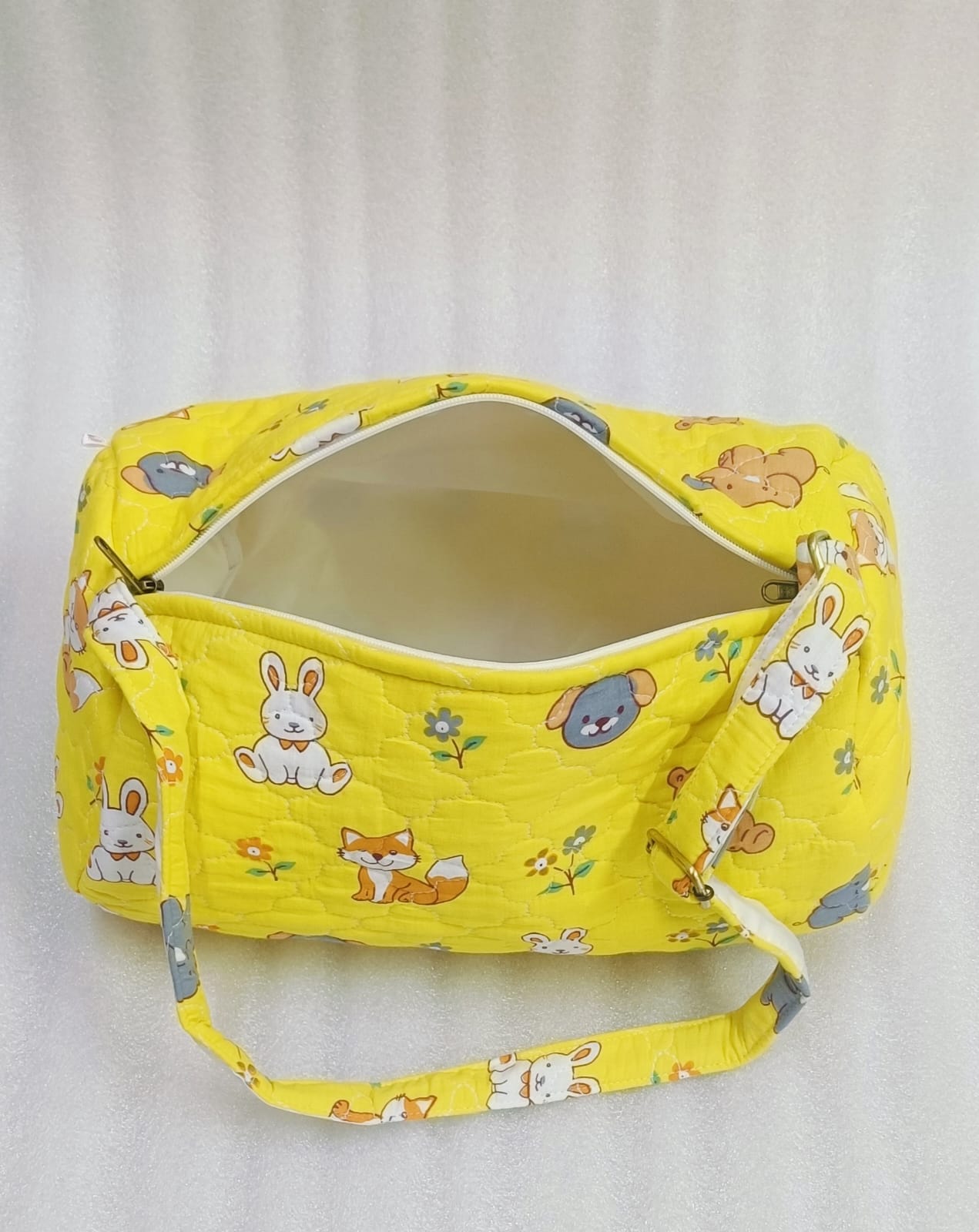 Handblock Printed Cotton Kids’ Duffle Bag with Adjustable Strap
