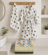 Kids Bathrobe and Bath-towel Gift Set with Box | 4-13 years