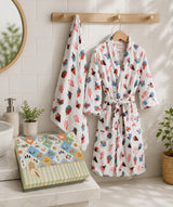 Kids Bathrobe and Bath-towel Gift Set with Box | 4-13 years