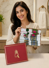 His & Her Towel Gift Set - Handblock Printed Towels - 2 Bath + 4 Hand Towels in 2 designs