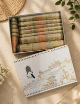 Gift Box with Banarasi Zari Table Runner, Set Of 6 Mats, 6 coaster