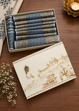 Gift Box with Banarasi Zari Table Runner, Set Of 6 Mats, 6 coaster