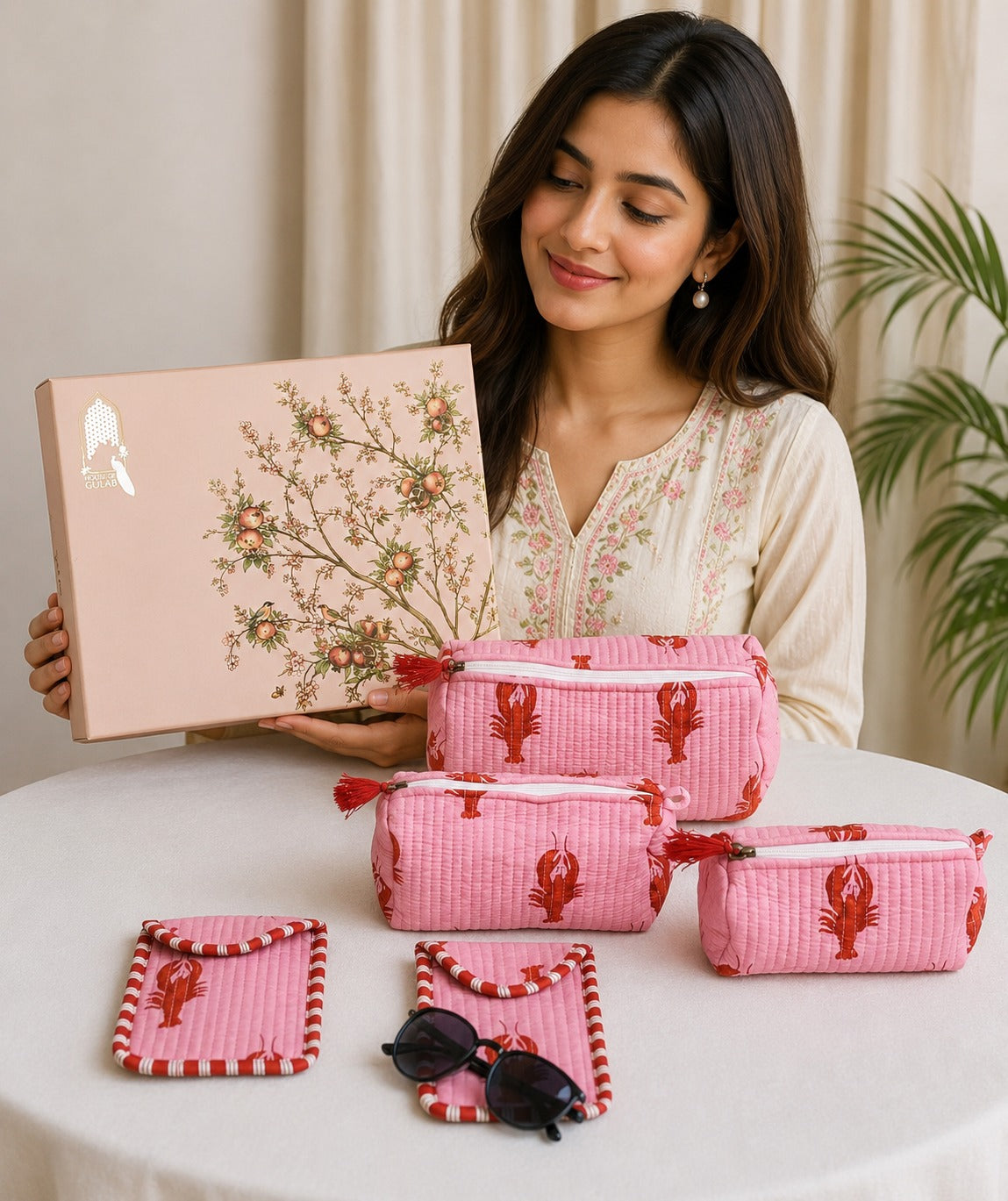 Set of 5 Utility Pouches (3 Makeup Pouches, 1 Sunglass Pouch, 1 Sanitary Napkin Pouch)