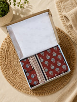 Bedsheet King Size Gift Box | 1 Ethnic Motifs Double Bedsheet with 2 Pillow Covers