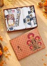 Diwali Self Care Gift Box – 1 Unisex Bathrobe, 1 Bath Towel, 2 hand Towels, Rose Petals & Orange Bath Salt (250g)