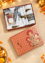 Diwali Self Care Gift Box – 1 Unisex Bathrobe, 1 Bath Towel, 2 hand Towels, Rose Petals & Orange Bath Salt (250g)