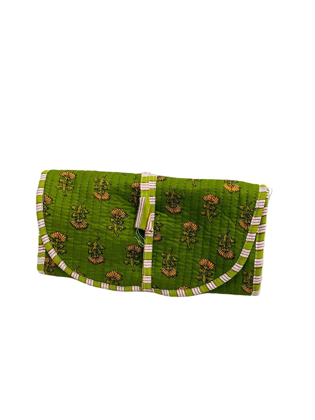 Handcrafted Travel Jewelry Organizer Roll | Artisan Fabric Jewelry Pouch