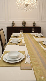 Banarasi Table Set with 1 Runner, 6 mats and 6 coasters