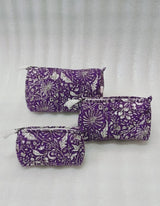 Set of 3 cosmetic bag/pouches with waterproof lining