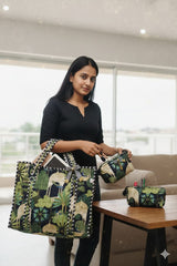 Cotton Tote Bag with Zip & Pouch Combo