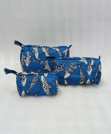 Set of 3 cosmetic bag/pouches with waterproof lining