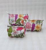 Set of 3 cosmetic bag/pouches with waterproof lining