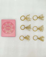 Handcrafted Fancy Beaded Napkin Ring Set of 6 – Perfect for Dining & Parties