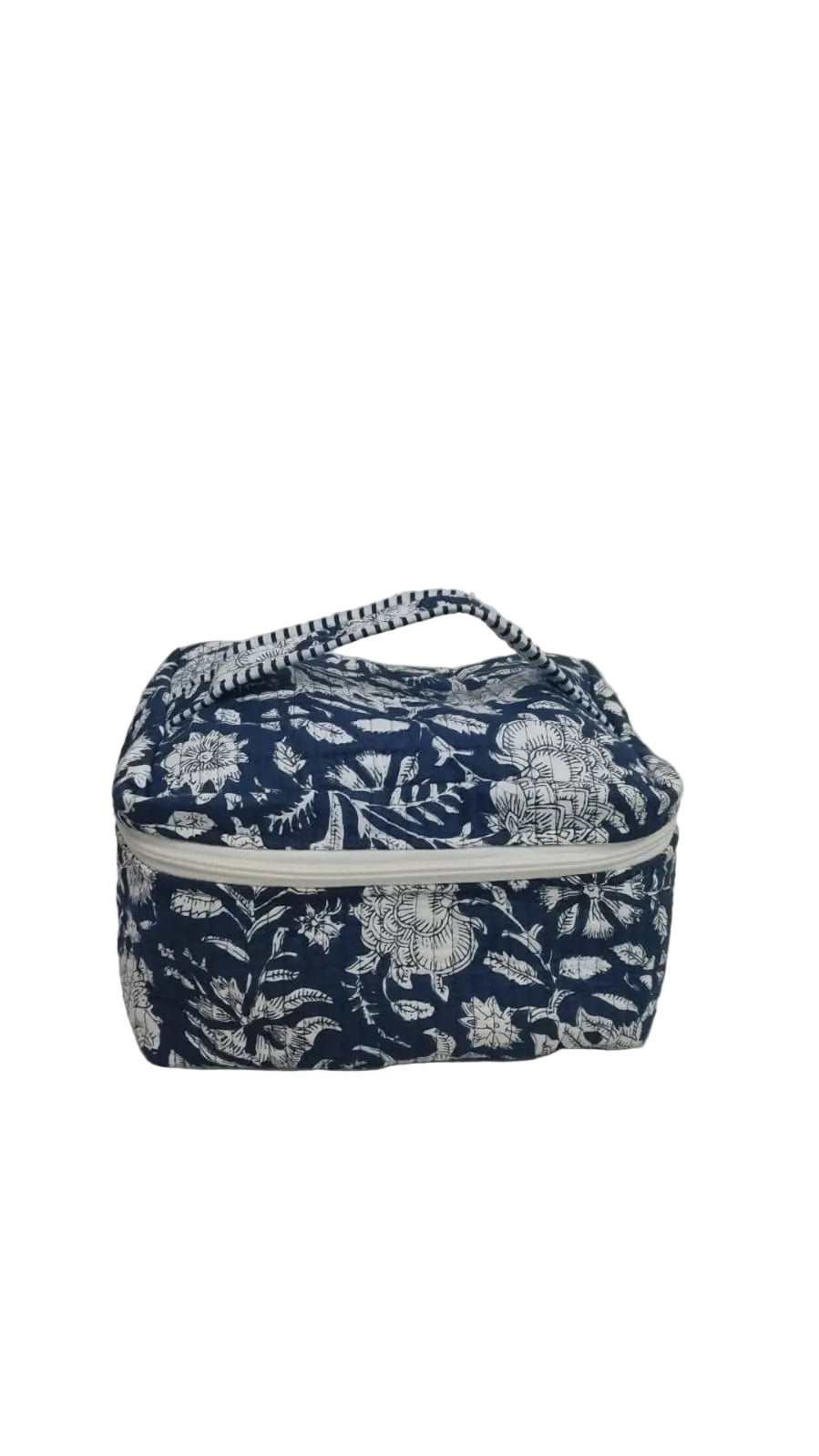 Handcrafted Quilted Makeup Organizer Bag | Cosmetic & Travel Vanity Case - 9x6.5x6.2 inches
