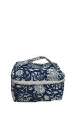 Handcrafted Quilted Makeup Organizer Bag | Cosmetic & Travel Vanity Case - 9x6.5x6.2 inches