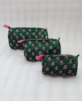 Set of 3 cosmetic bag/pouches with waterproof lining
