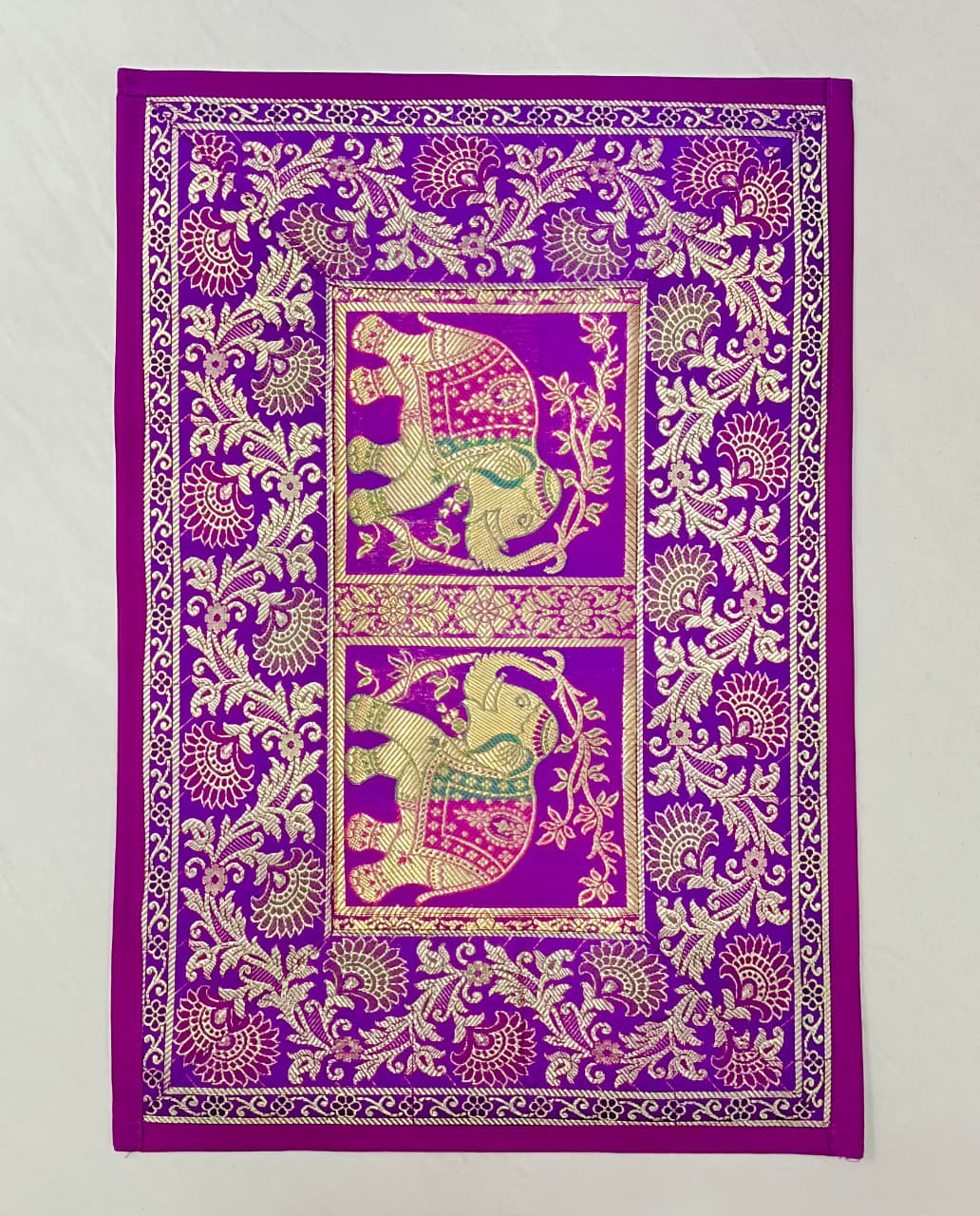 Gift Box with Banarasi Zari Table Runner, Set Of 6 Mats, 6 coaster