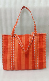 Handblock Printed Quilted Tote Bag without zip/button 17x18x 6 inches