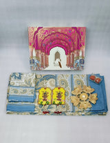 Diwali Gift Box | 1 Double Bedsheet, 1 Pair Door Hanging, 1 Metal Urli, 2 Laddoo Candles