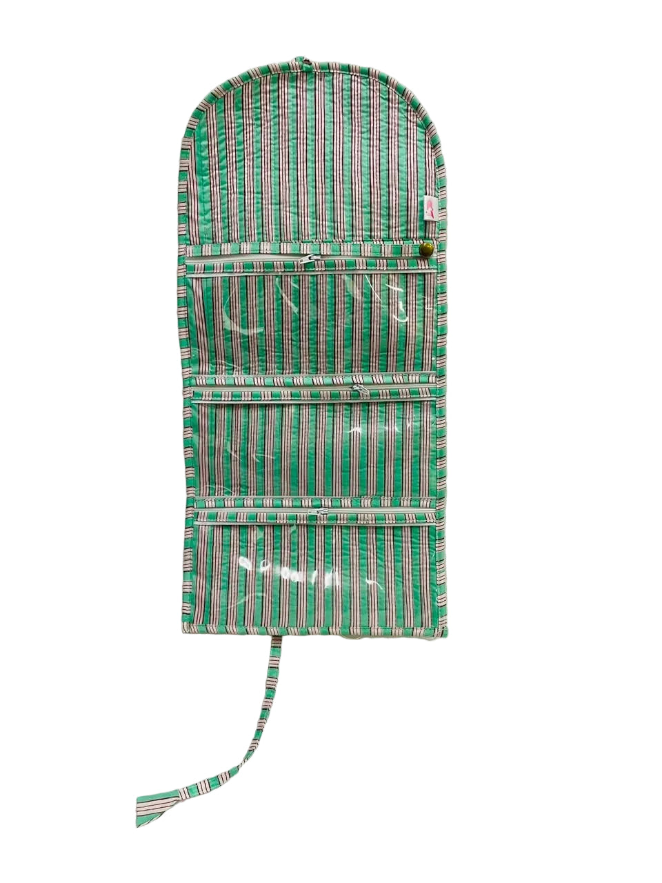 Handcrafted Travel Jewelry Organizer Roll | Artisan Fabric Jewelry Pouch
