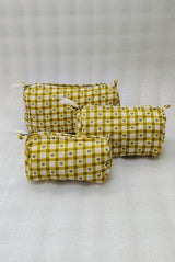 Set of 3 cosmetic bag/pouches with waterproof lining