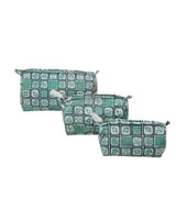 Set of 3 cosmetic bag/pouches with waterproof lining