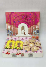 Diwali Gift Box | 1 Double Bedsheet, 1 Pair Door Hanging, 1 Metal Urli, 2 Laddoo Candles