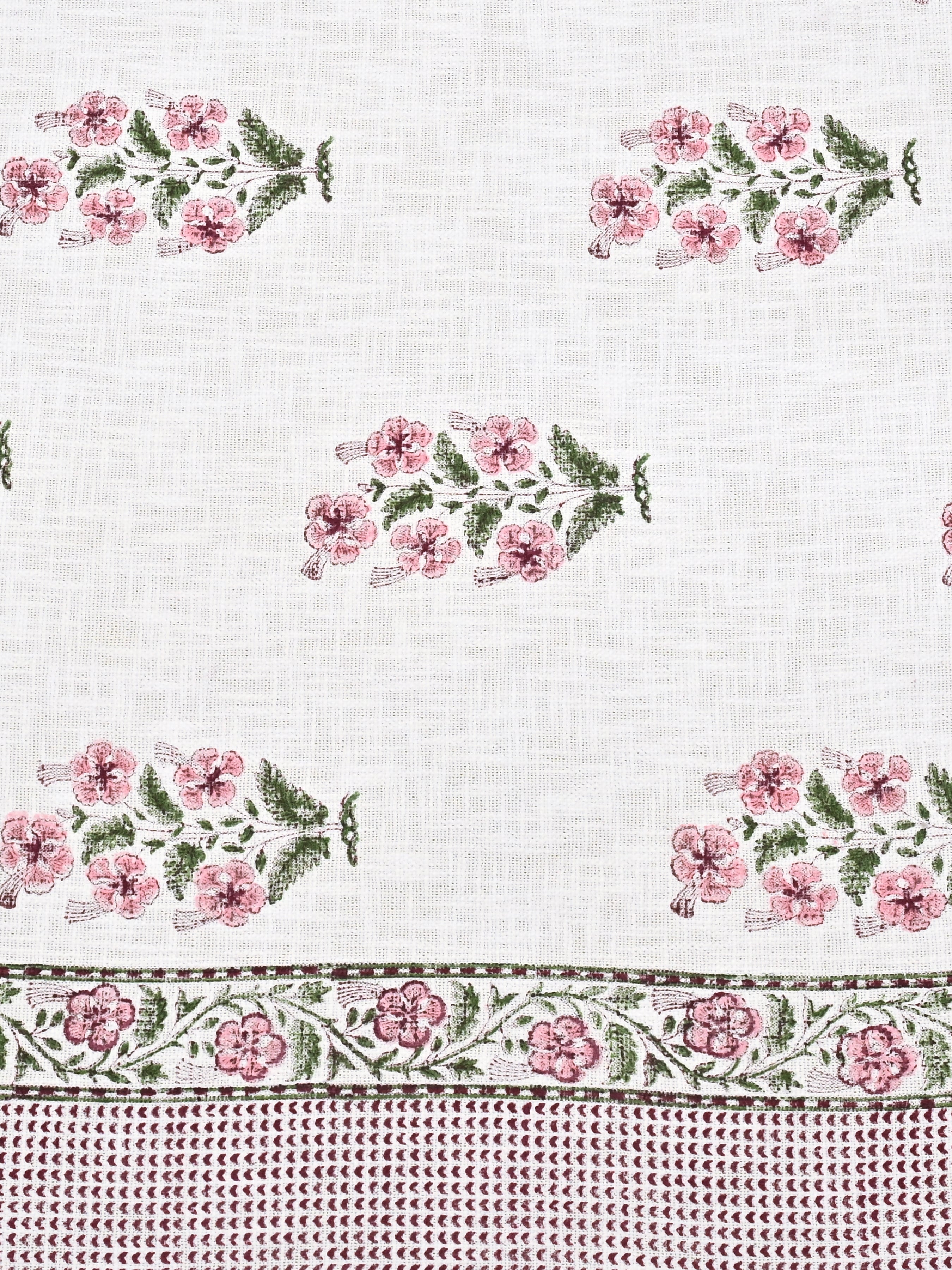 Handblock printed Jute Cotton Bedcover - Double King with 2 Pillow Covers