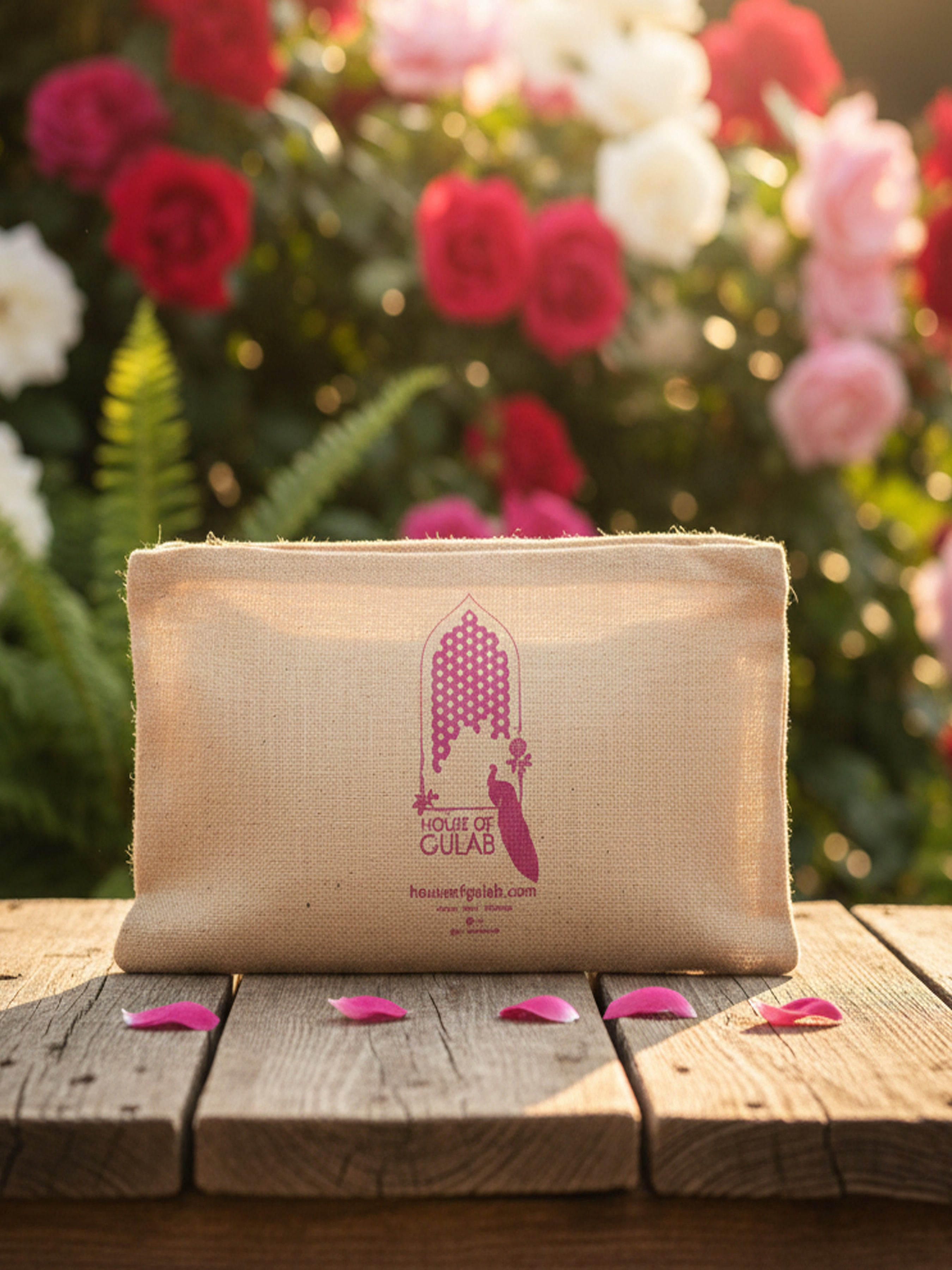 Handblock printed Jute Cotton Bedcover - Double King with 2 Pillow Covers