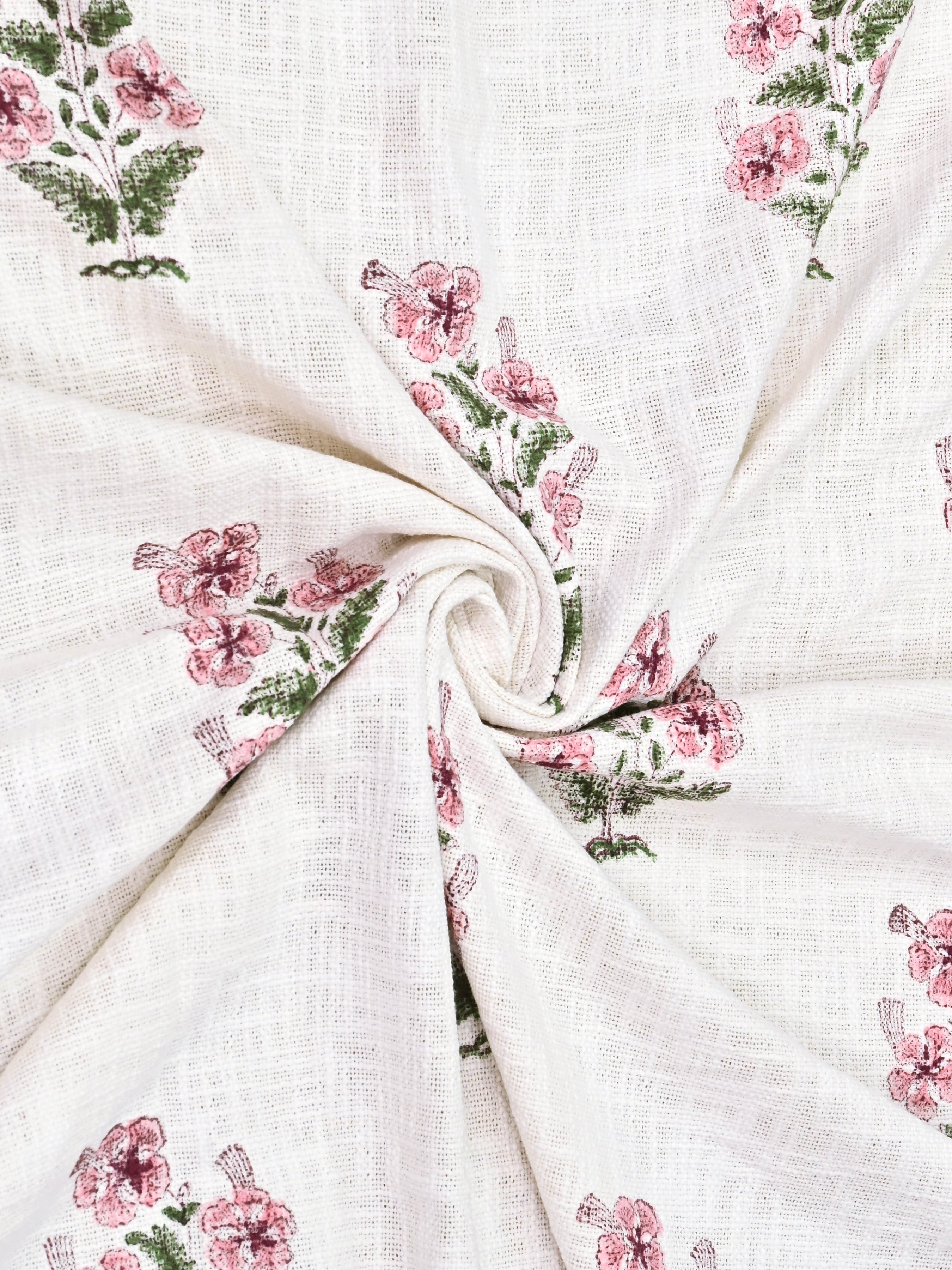 Handblock printed Jute Cotton Bedcover - Double King with 2 Pillow Covers