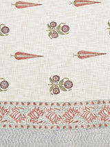 Handblock printed Jute Cotton Bedcover - Double King with 2 Pillow Covers