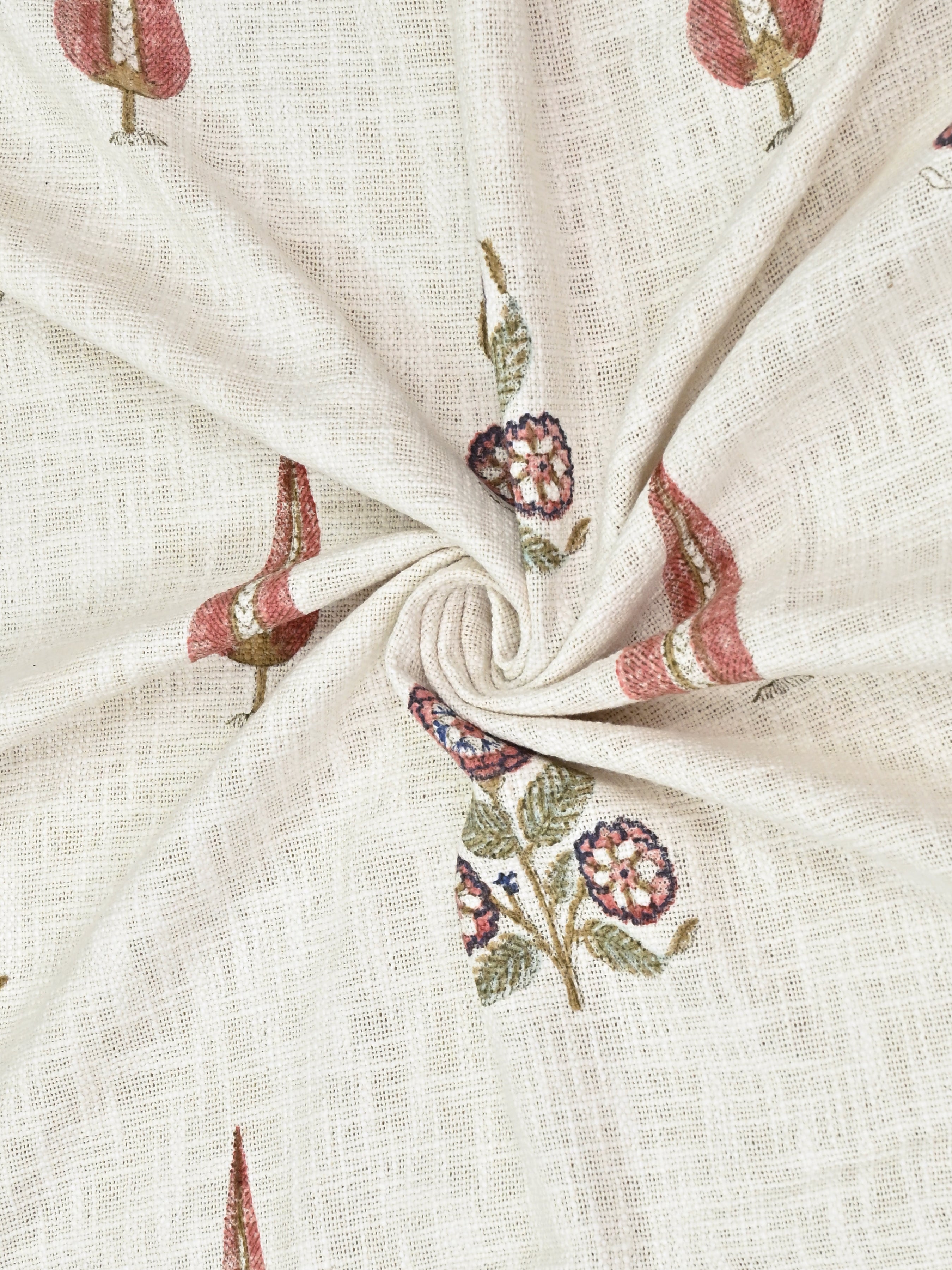 Handblock printed Jute Cotton Bedcover - Double King with 2 Pillow Covers