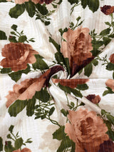 Quilted Floral Printed Reversible Bedcover with 2 Pillow Covers