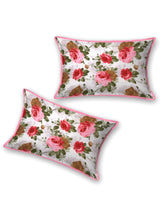 Quilted Floral Printed Reversible Bedcover with 2 Pillow Covers