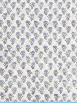 Handblock Printed Quilted Reversible Cotton Bedcover with 2 Pillow Covers