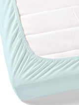 Premium Cotton Fitted Bedsheet (90x108 Inch) – Plain Design with 2 Printed Pillow Covers