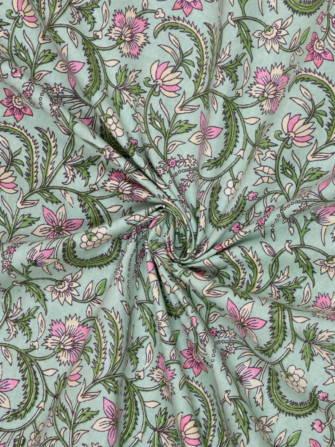 Green  Double King Bedsheet with 2 Pillow Covers